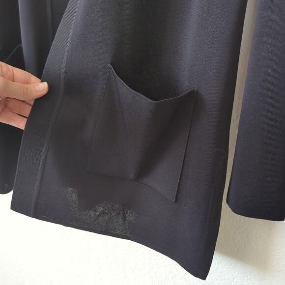 misook Cardigan Sweater Womens Top Small Black Open Longline Capsule Normcore - Picture 4 of 5